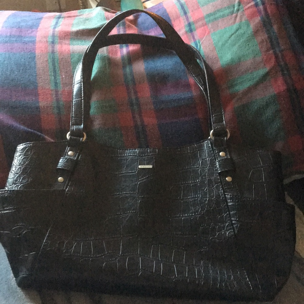 Relic Faux Croc in Black